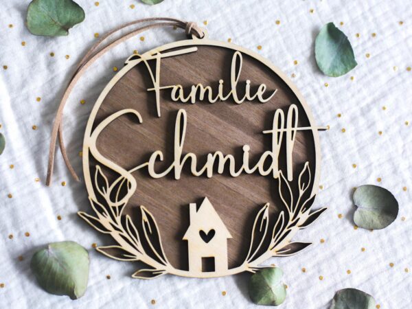 Holzschild Familie personalisierbar mit Namen – Bild 2