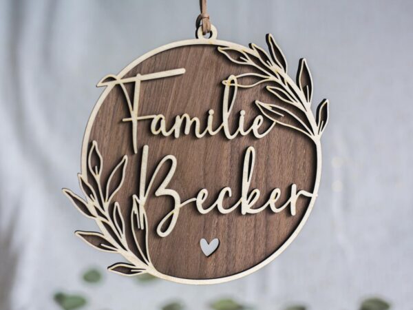 Holzschild Familie personalisierbar mit Namen – Bild 6
